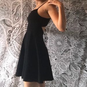 Black dress with cut out.